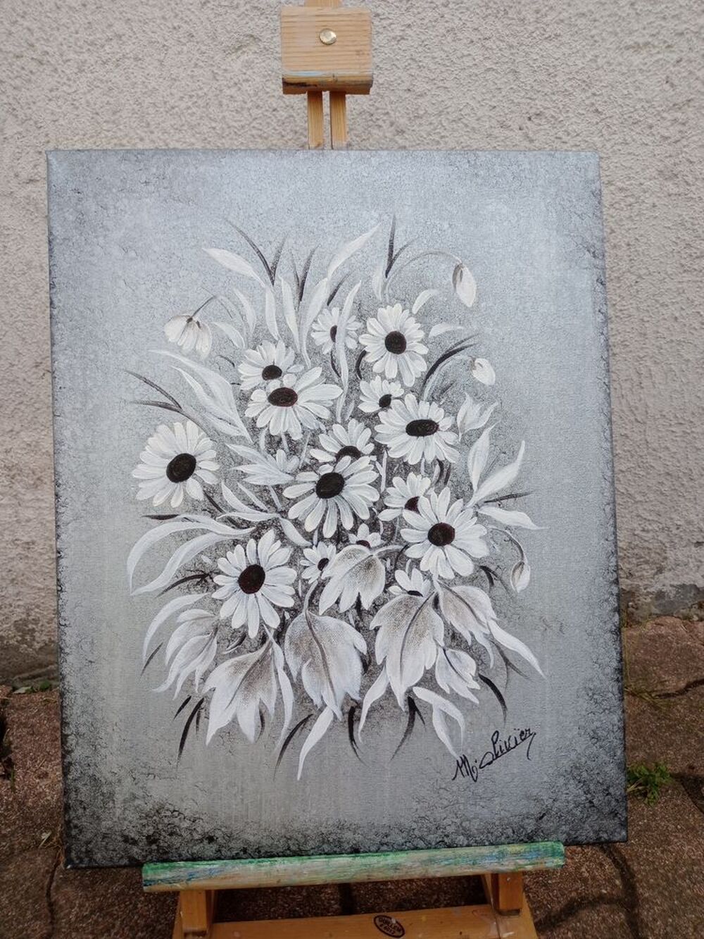 tableau fleuri - d&eacute;coration - peinture acrylique Décoration