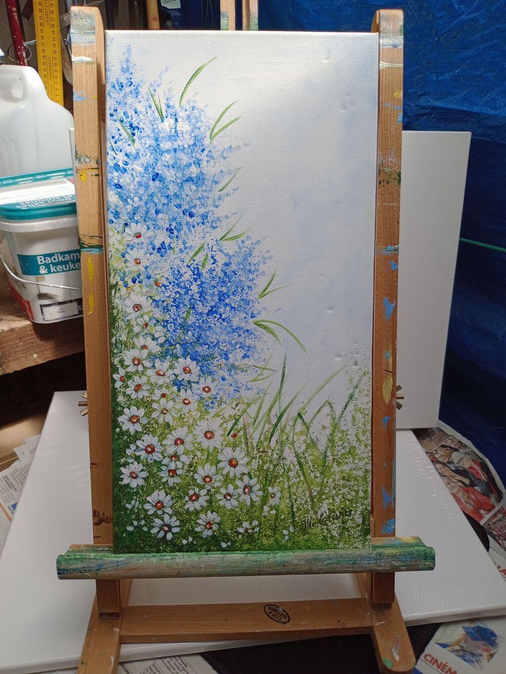 tableau fleuri - d&eacute;coration - peinture acrylique Décoration