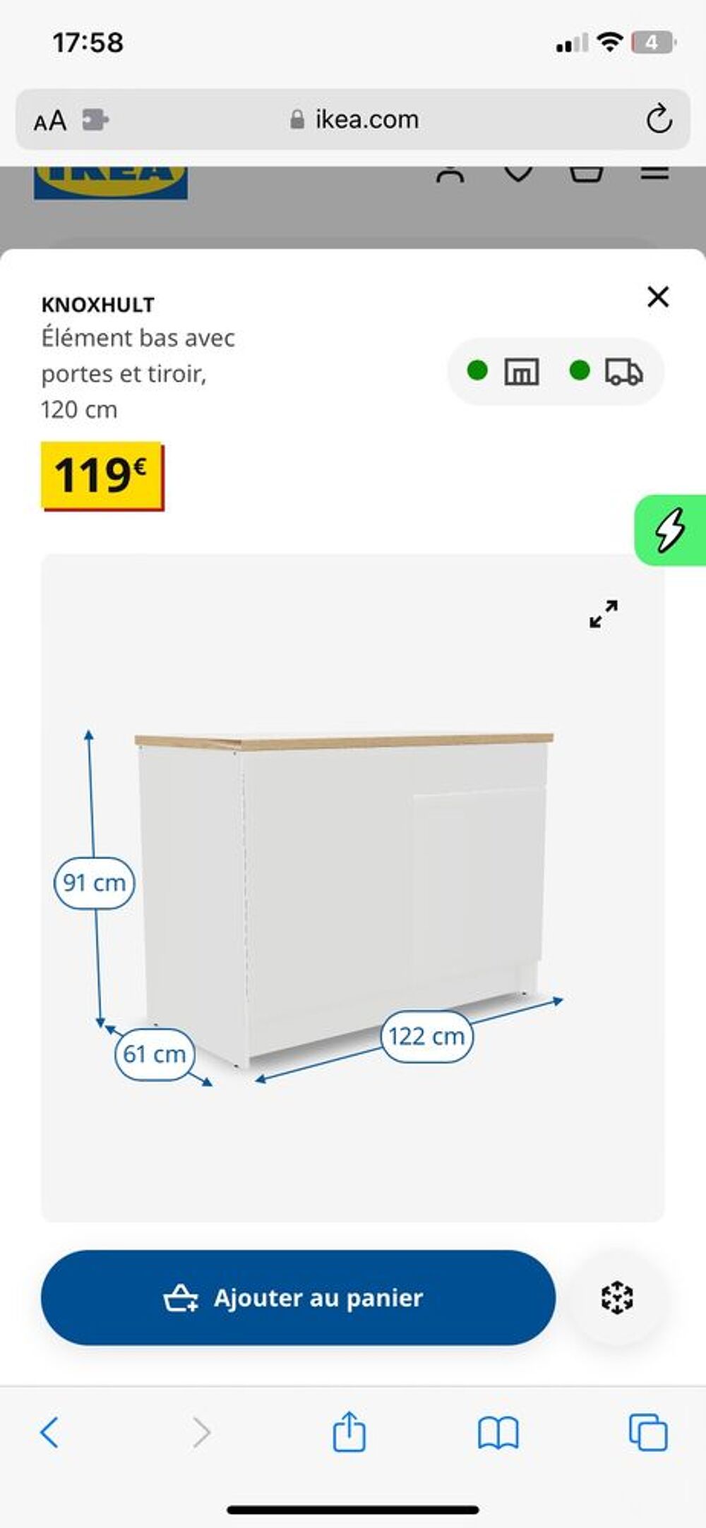 Meuble cuisine IKEA KNOXHULT Meubles