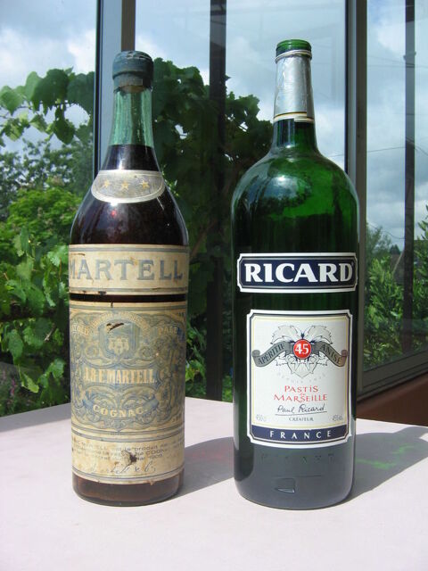 2 bouteilles MARTINI + RICARD 4.5 litres vides 15 Le Vernois (39)