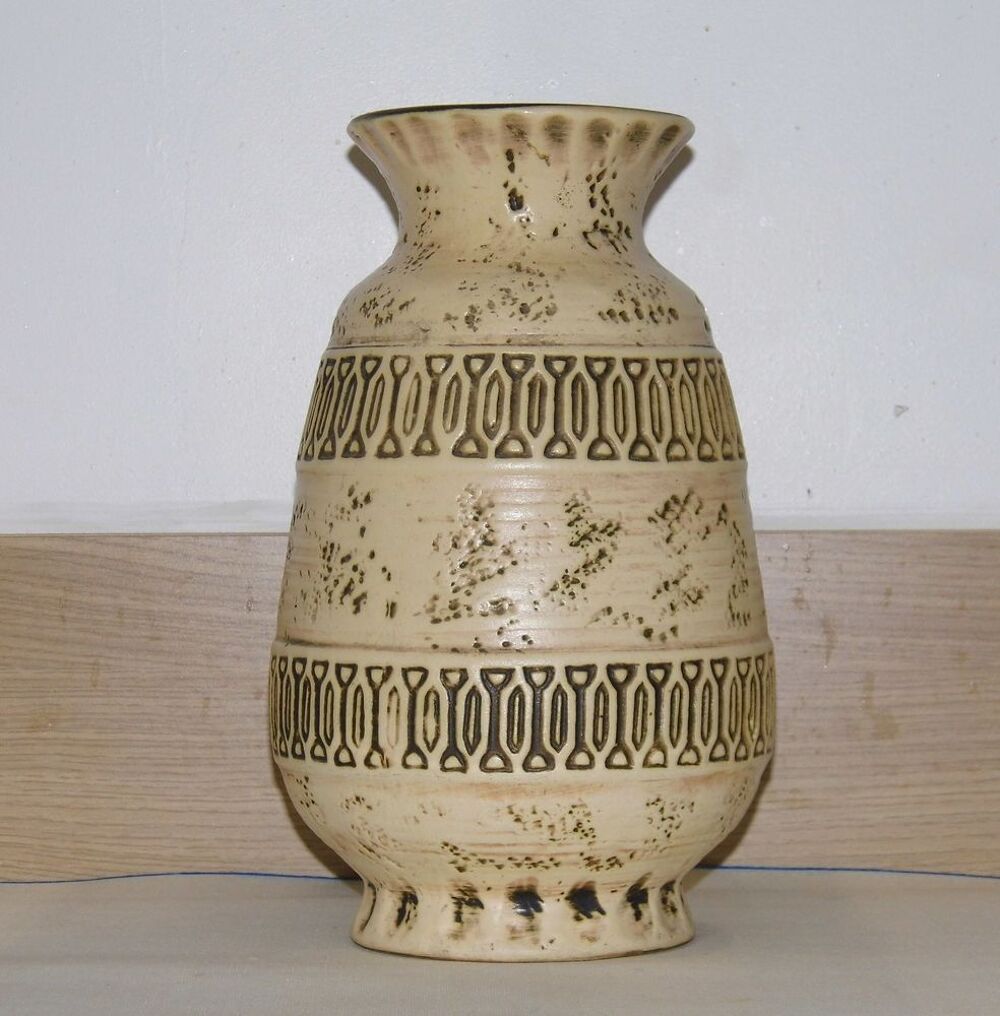 Vase c&eacute;ramique JASBA W-GERMANY 30 cm vintage Vallauris ann&eacute;es 60 Décoration