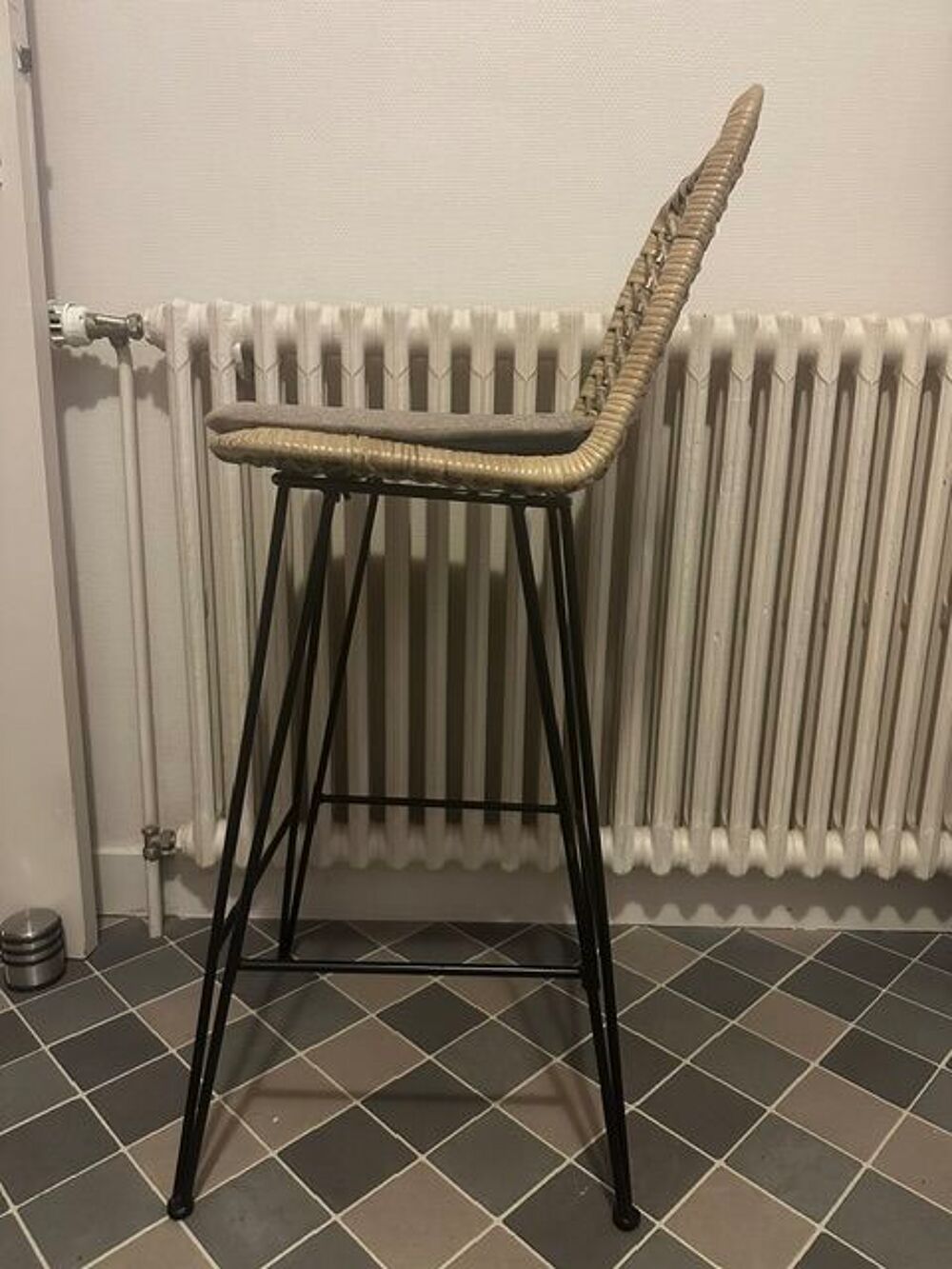 Lot de 2 chaises de bar en rotin/tress&eacute; ? Hauteur d'assise 6 Meubles