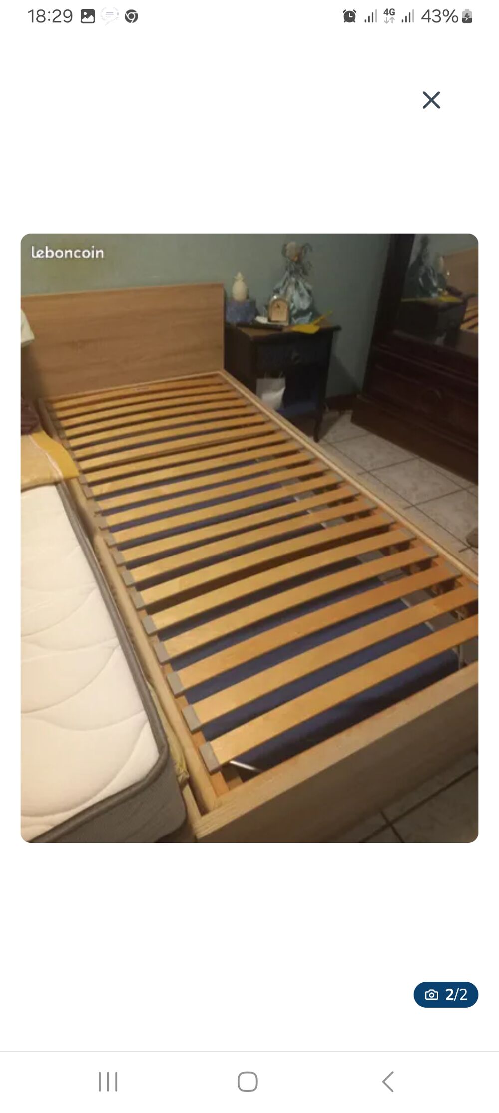 Lit adulte une place avec sommier et matelas Meubles