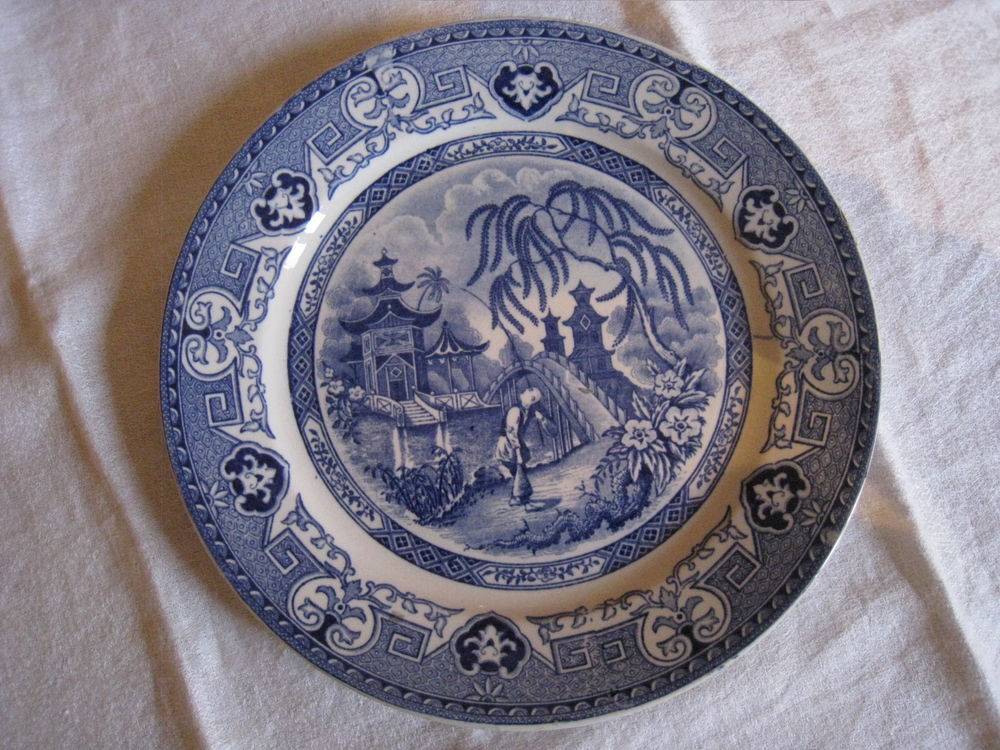Assiette Yeddo bleu de 1900 Décoration