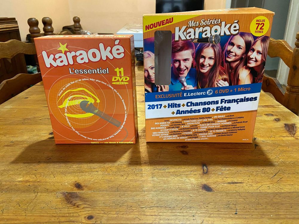 lecteur DVD karaok&eacute; avec 3 micros DVD et blu-ray
