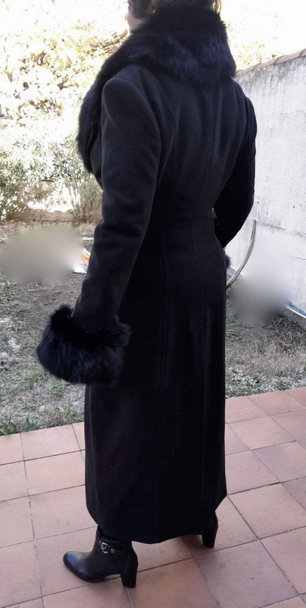 Manteau long noir &eacute;l&eacute;gant Vêtements