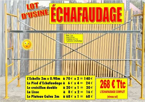 ECHAFAUDAGE complet Fixe base Niveau Sol Possibilit� Emboitable et/ou Roulant - RUPTURE DE STOCK 268 Saint-Porquier (82)