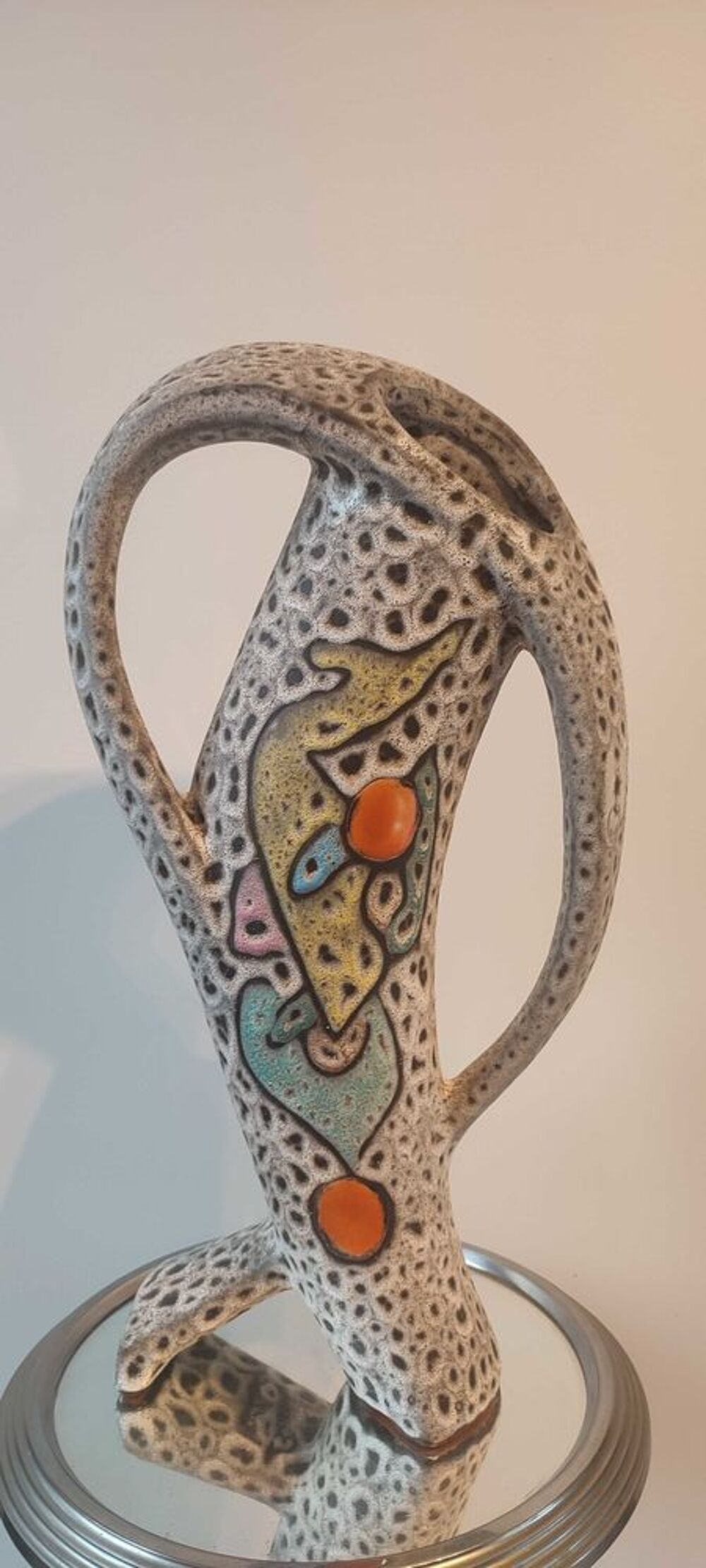 Vase Sculptural en C&eacute;ramique (43cm) Marius BESSONE Vallauris 