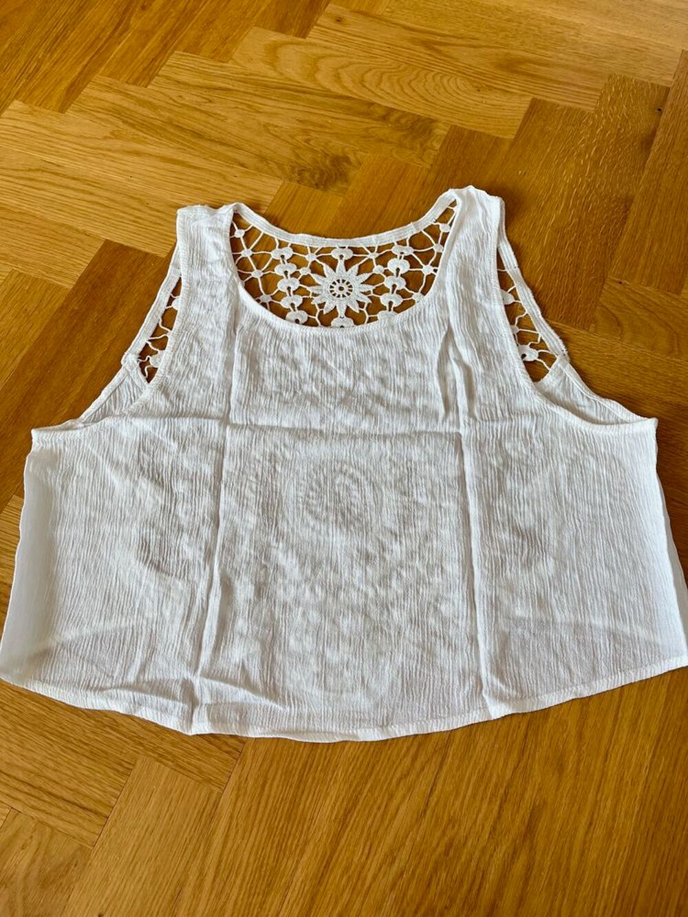 Femme, D&eacute;bardeur Taille 38/40, Dentelle crochet Blanc Vêtements