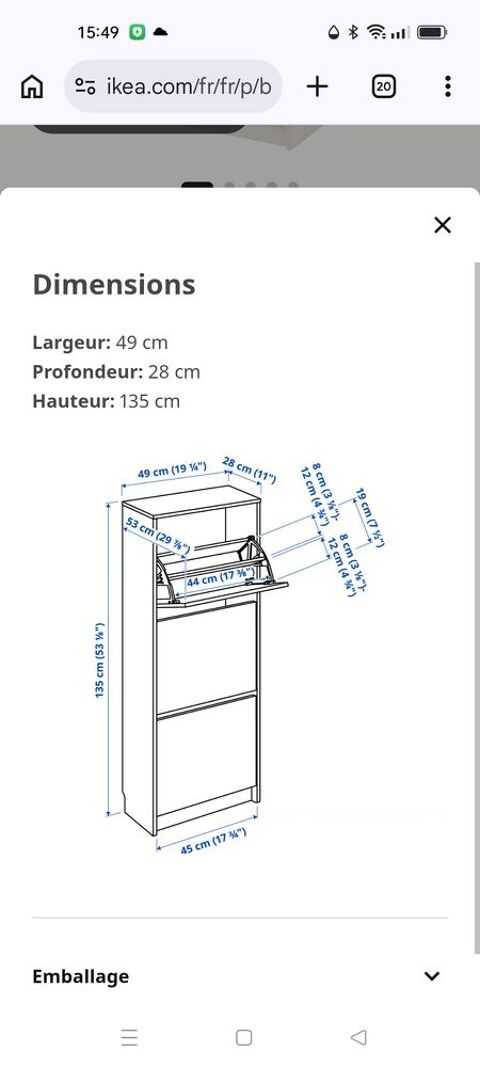 Meuble rangement chaussures  25 Fr�pillon (95)