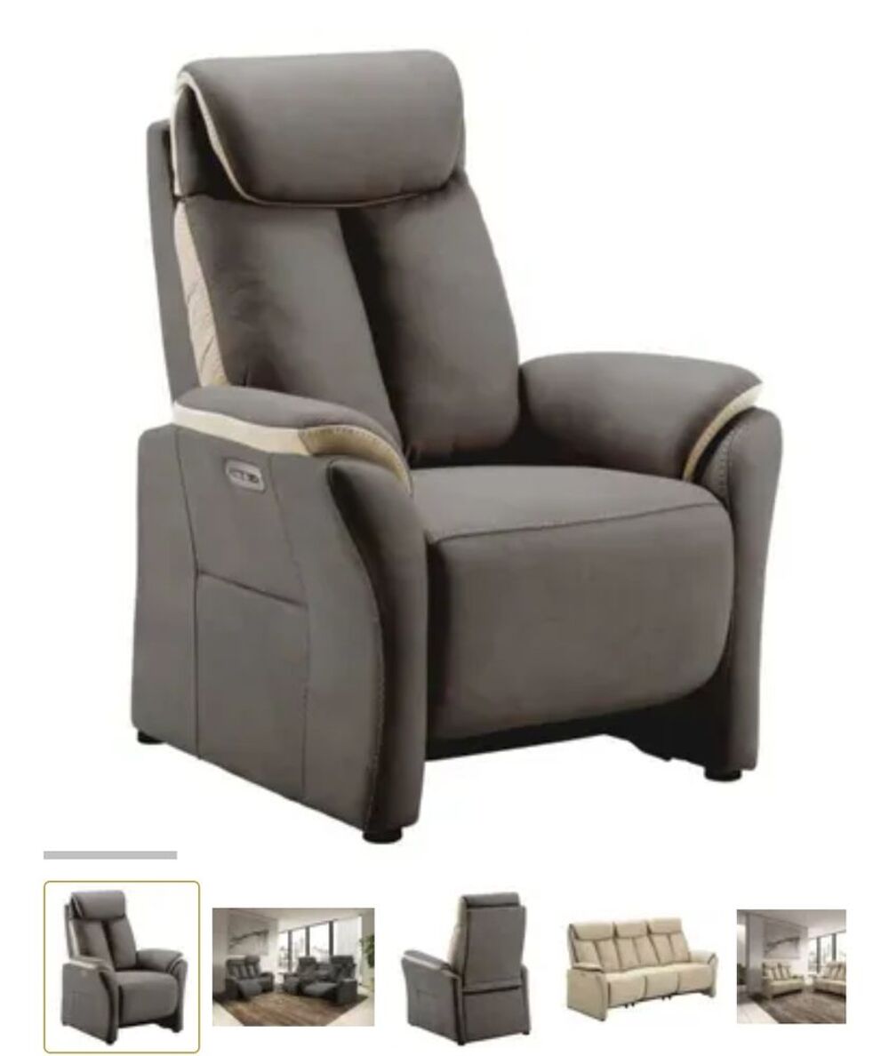 Canap&eacute; 3 places et fauteuil &eacute;lectrique relaxant mod&egrave;le Paris Meubles