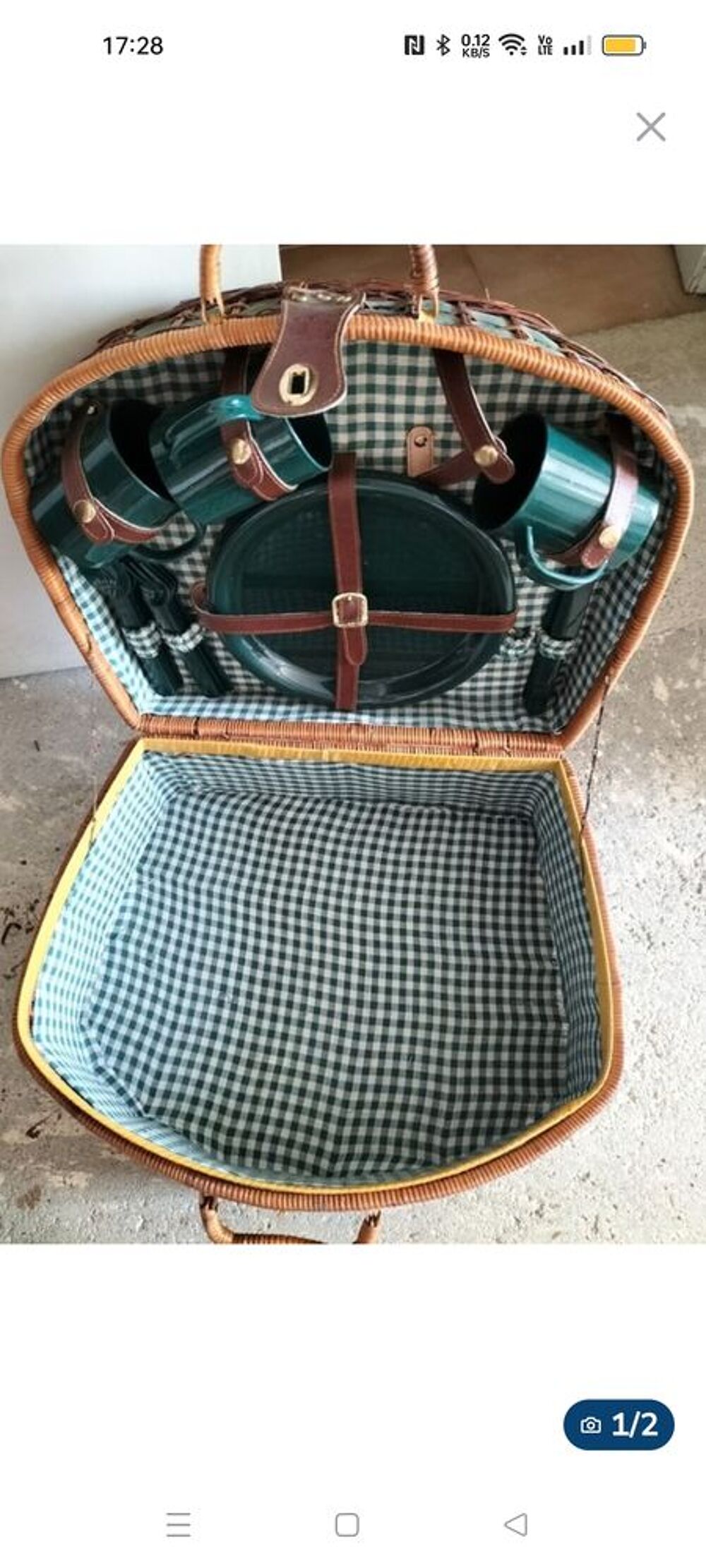 Panier pique-nique osier Electroménager