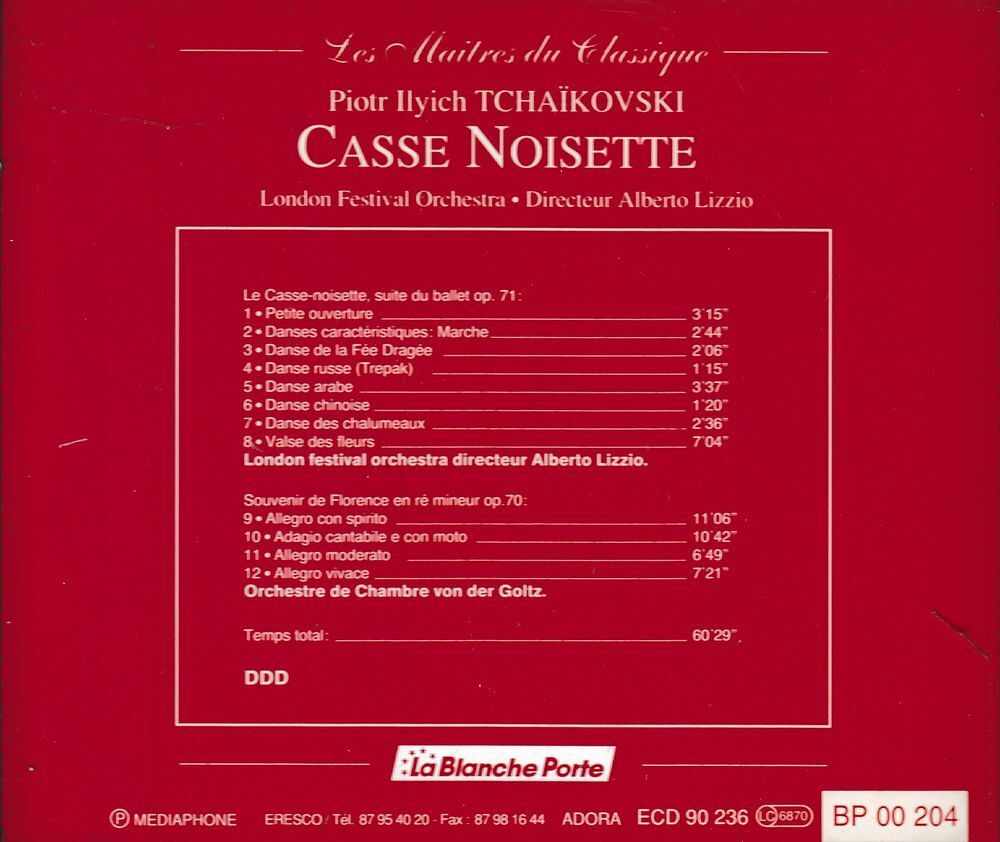 CD Tcha&iuml;kovski Casse Noisette - Souvenir De Florence CD et vinyles