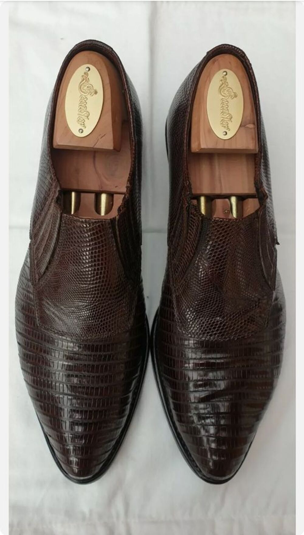 BOOTS BOTTINES HOMME CUIR &amp; SERPENT COULEUR MARRON TAILLE 42 Chaussures