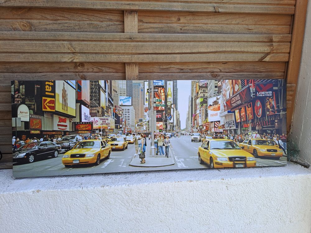 Tableau d&eacute;co taxi New-York 30*90 Décoration