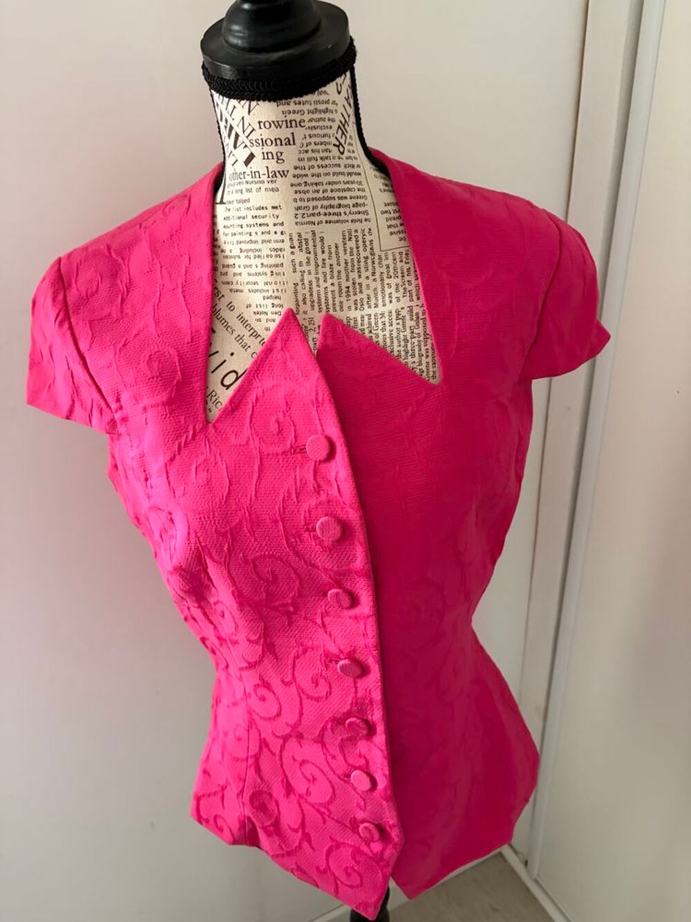 ? Ensemble Vintage Claude Bert Paris ? Jacquard Fuchsia Vêtements