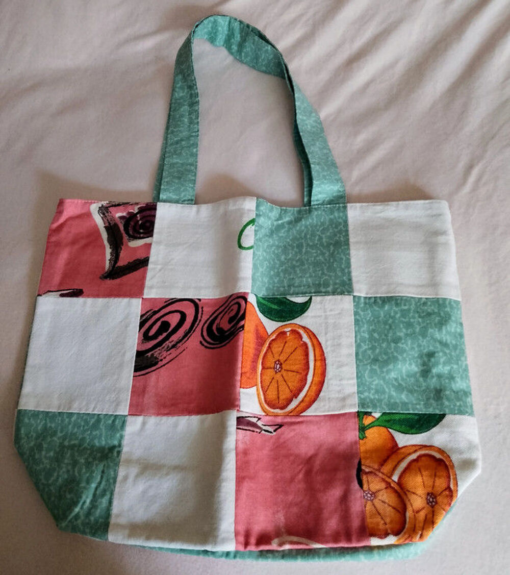 Sac patchwork avec "oranges" et poissons fait main Maroquinerie
