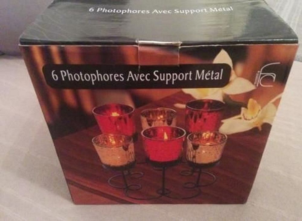 6 photophores sur socle - neuf Décoration