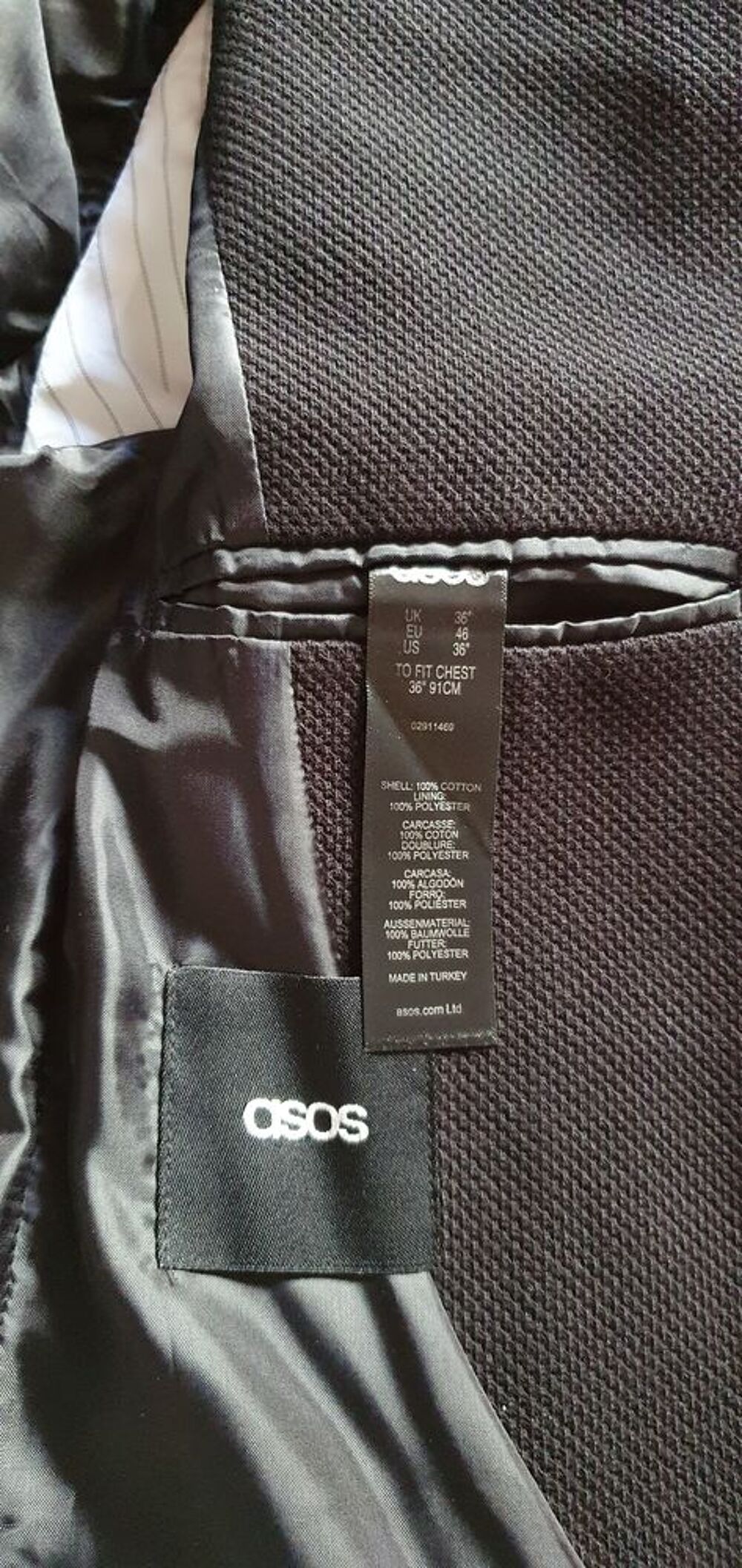 Veste noire Asos Homme Vêtements