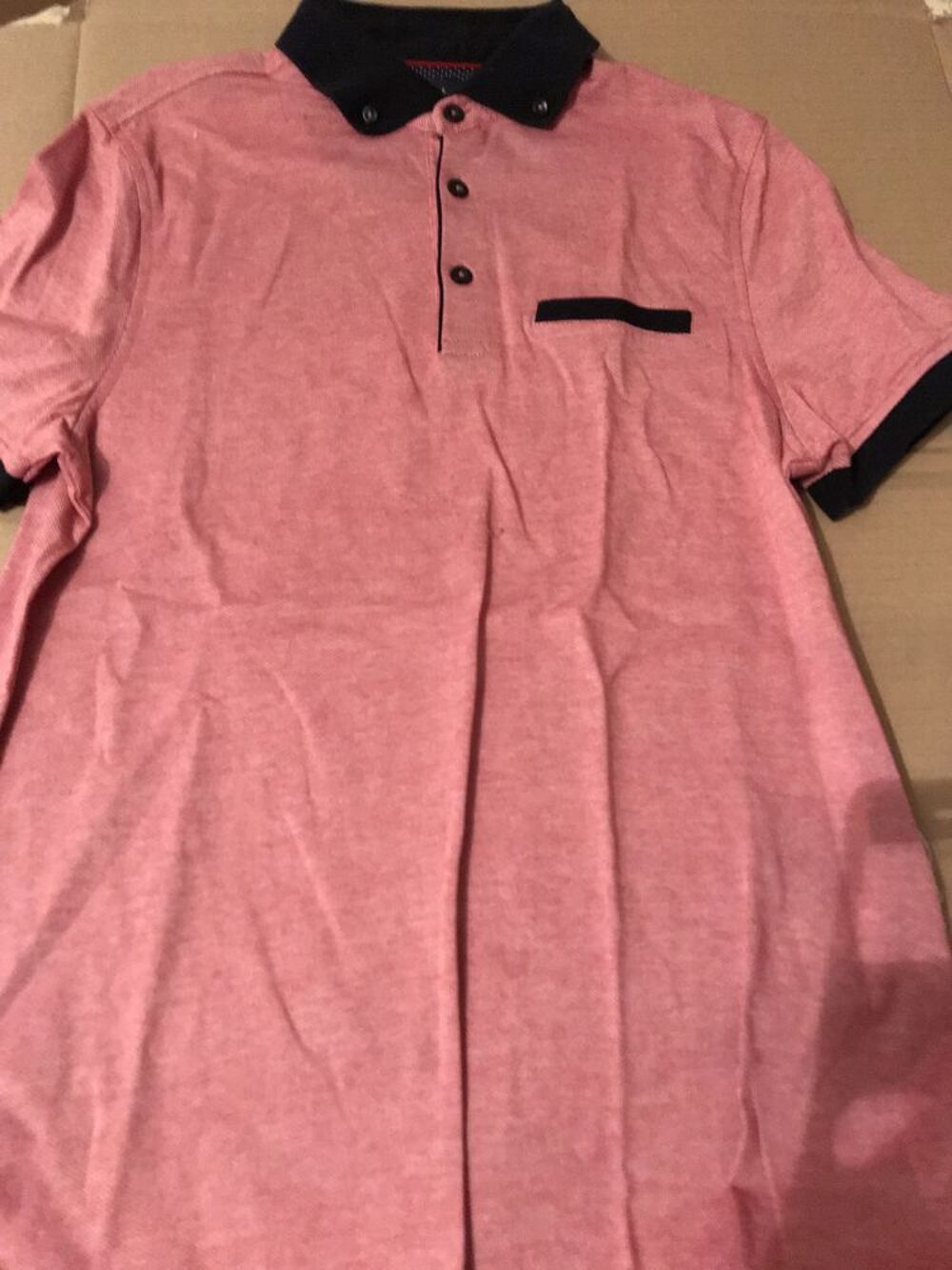 POLO IZAC Mouchet&eacute; beige/rouge bord Noir t; S Puériculture