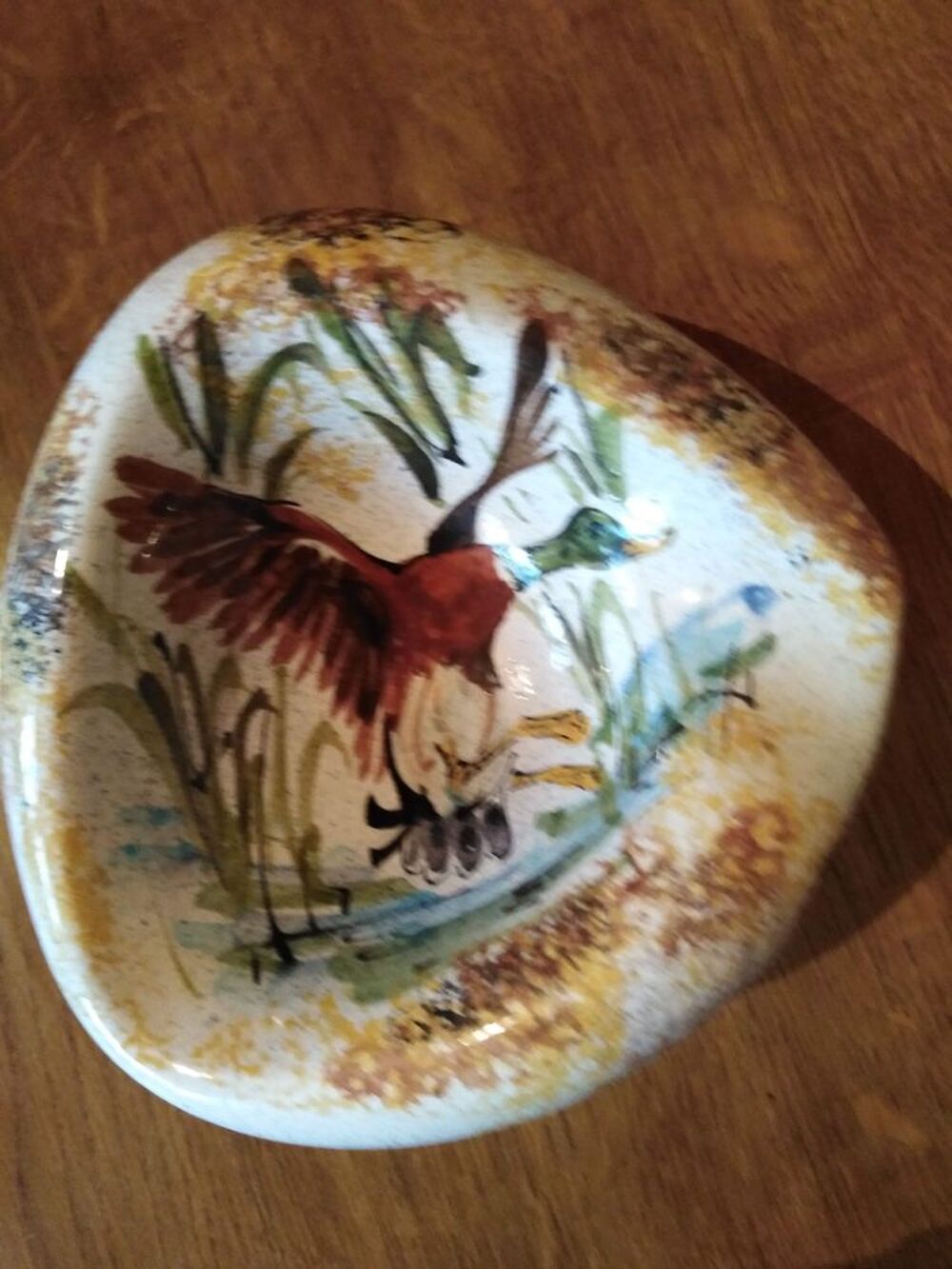 cendrier faience Gien peint main. Décoration