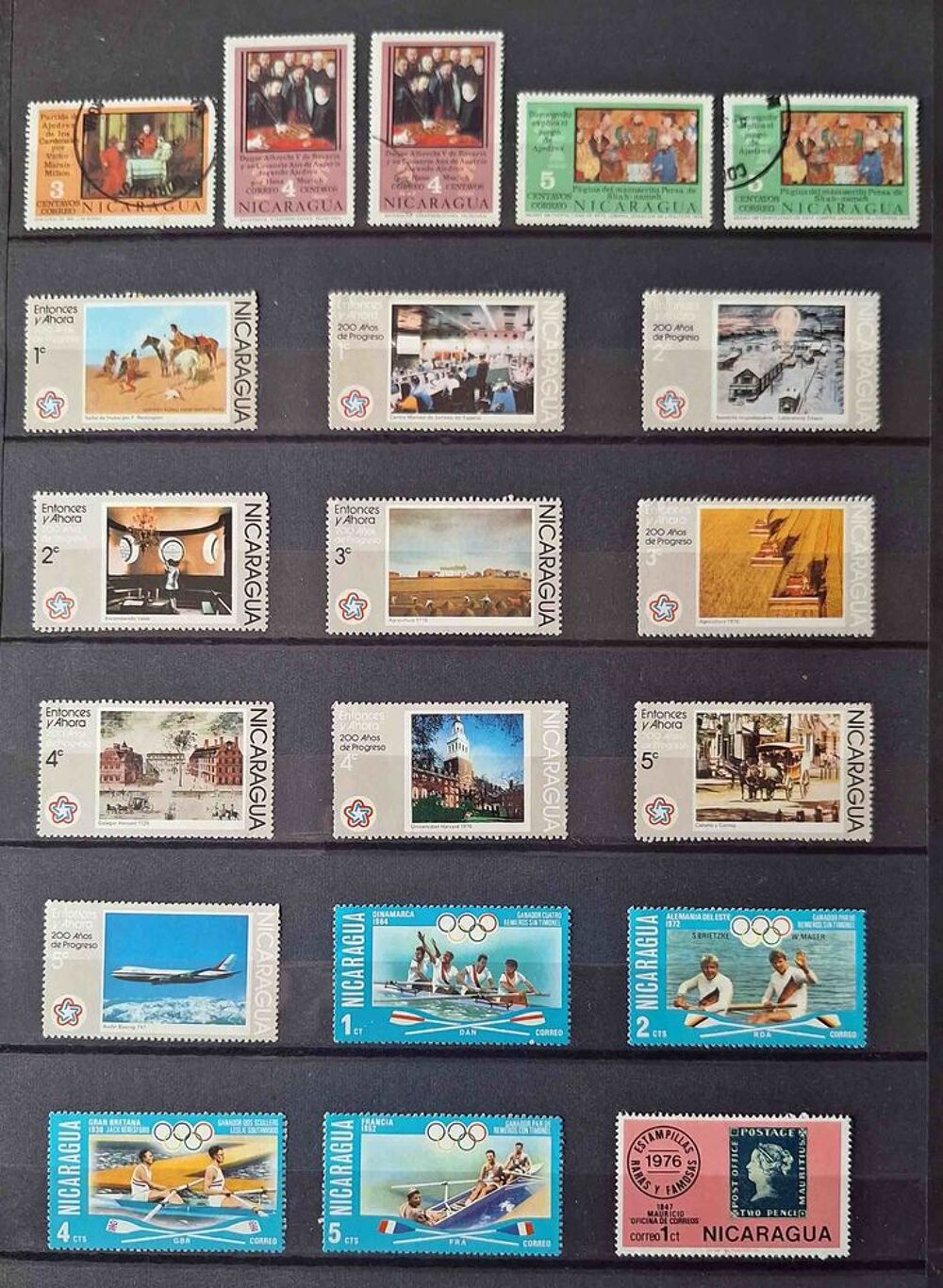 S&eacute;rie de timbres de collection du Nicaragua 