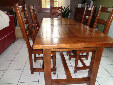 Table de ferme en chne massif 500 Mondeville (14)