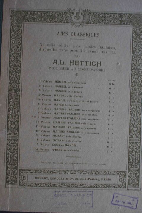 WEBER - voix élevées - Hettich - volume 16 15 Rennes (35)