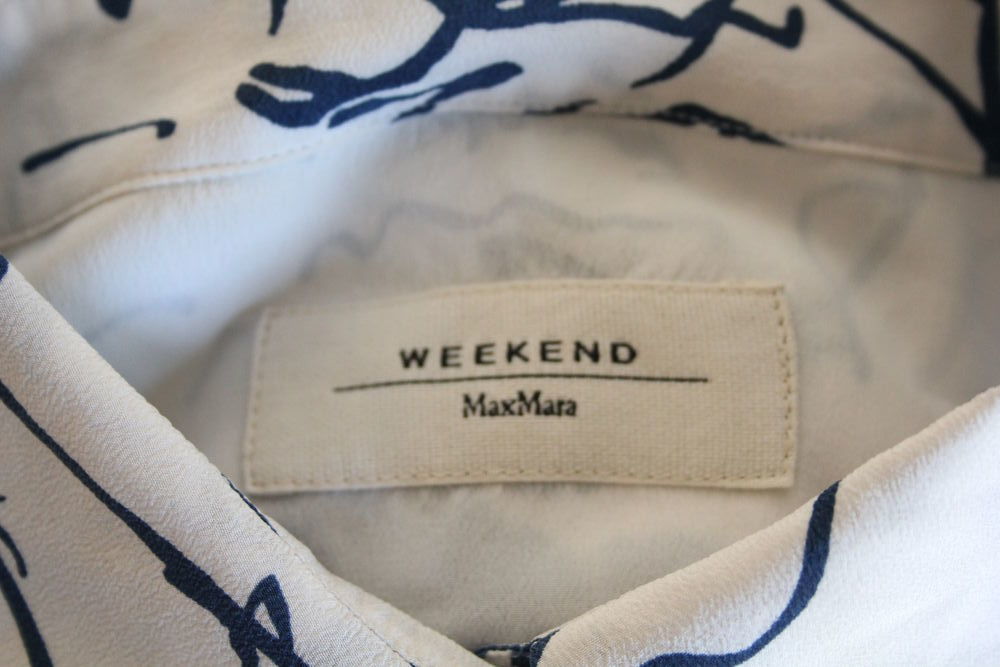 Chemise soie motifs bleus MAX MARA T.XL Vêtements