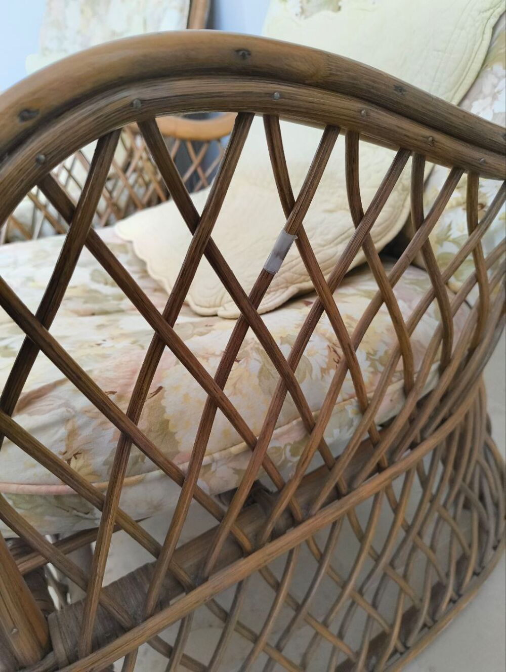 Deux (2) Fauteuils en Rotin avec Coussins Meubles