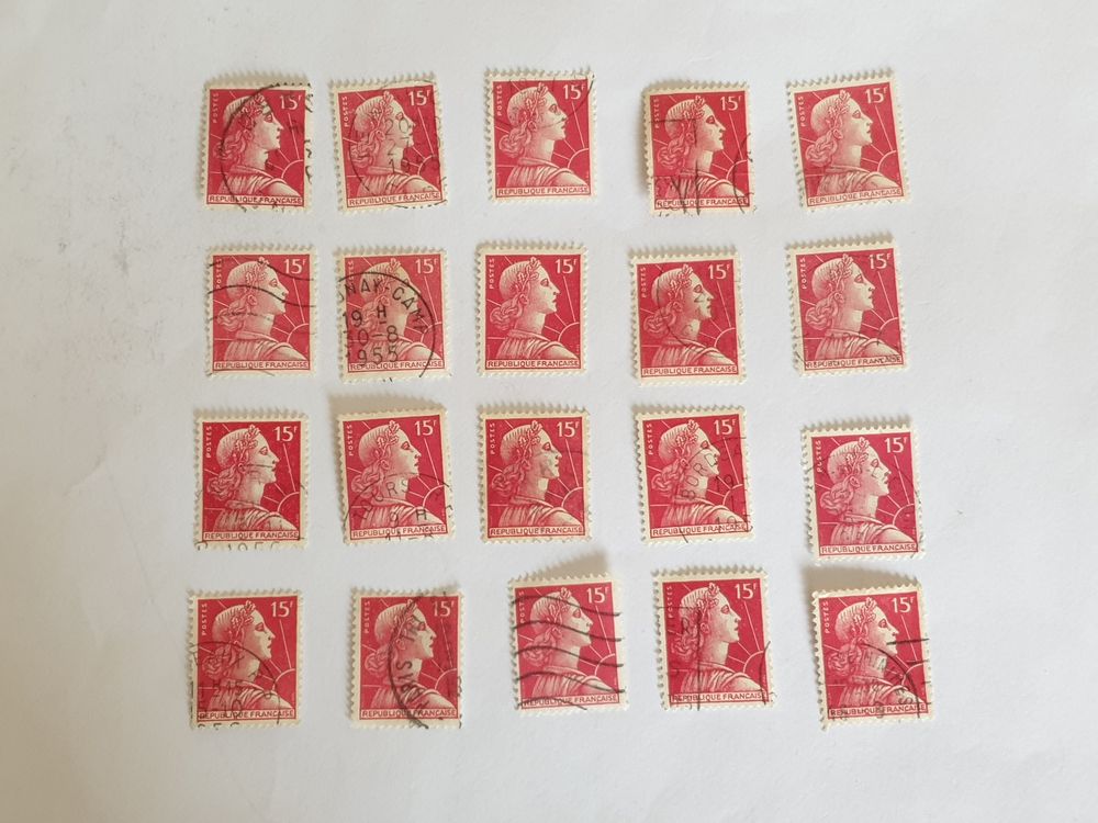 Timbre france Marianne de Muller 15 f 1955- lot 0.80 euro ou 