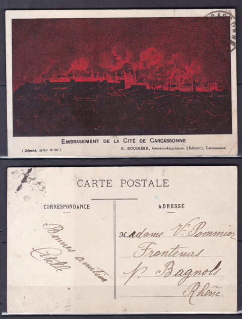 CPA-carte postale- CARCASSONNE (11) Embrasement de la cit d 2 Lyon 5 (69)