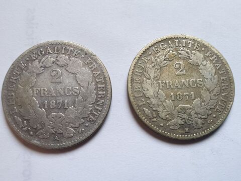 Lot de 2 pièces 2 francs Cérès Argent 45 Bordeaux (33)