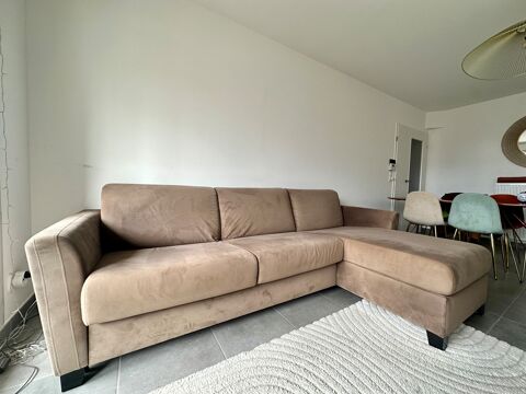 Canap d'angle taupe en tissu 650 Annemasse (74)