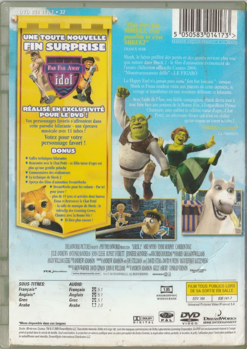 Shreck 2 DVD et blu-ray