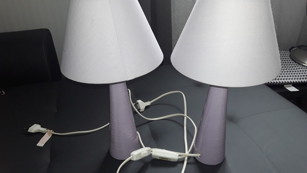 Lot 2 lampes de chevet mauves Dcoration