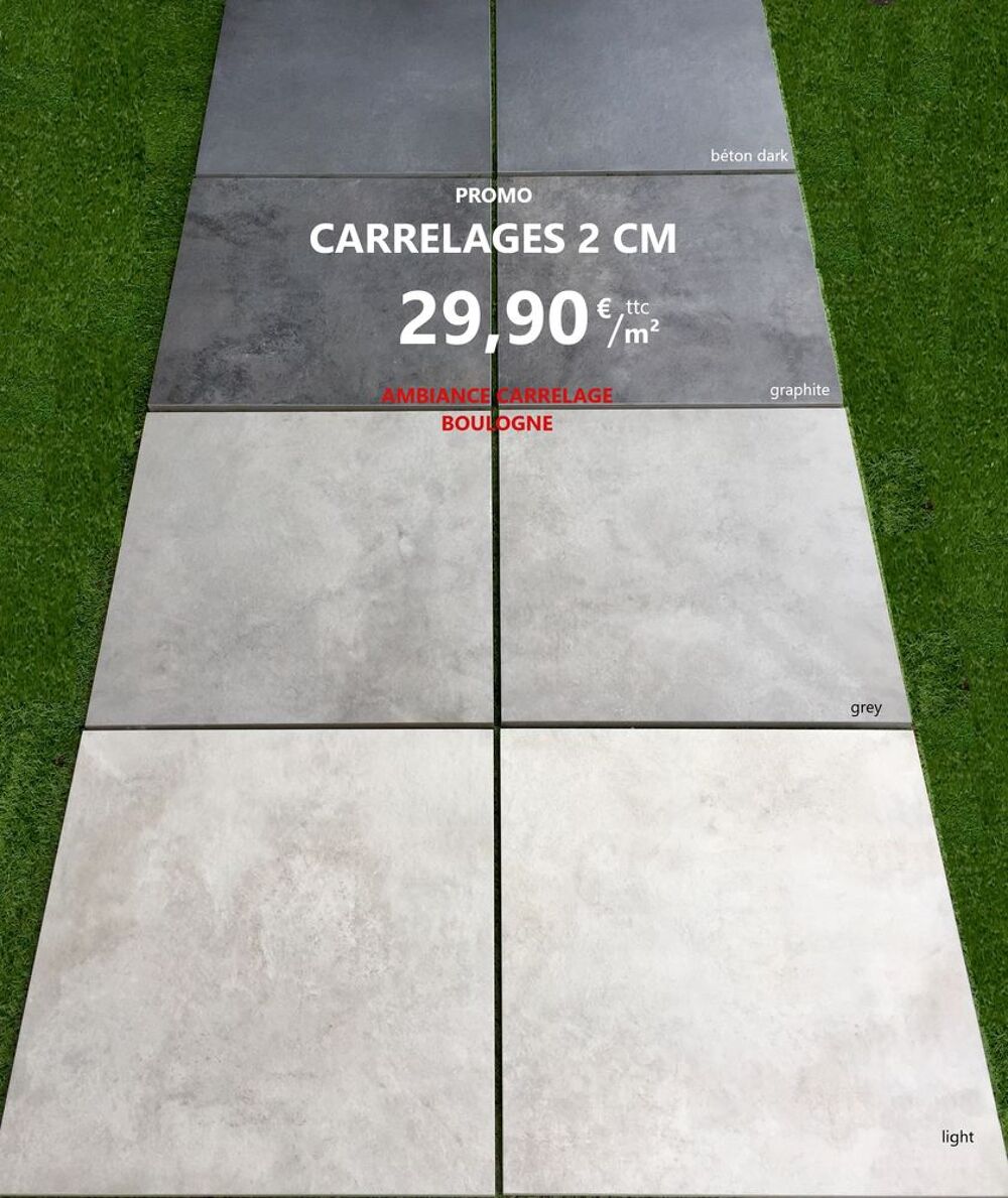 Dalle carrelage sur plot 2cm pleine masse 60x60 rectifi&eacute; Bricolage