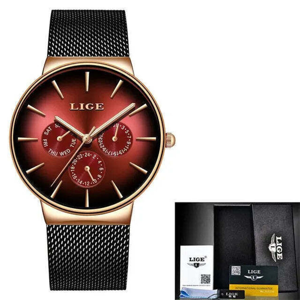 Montre Homme LIGE mouvement &agrave; quart Neuf Bijoux et montres