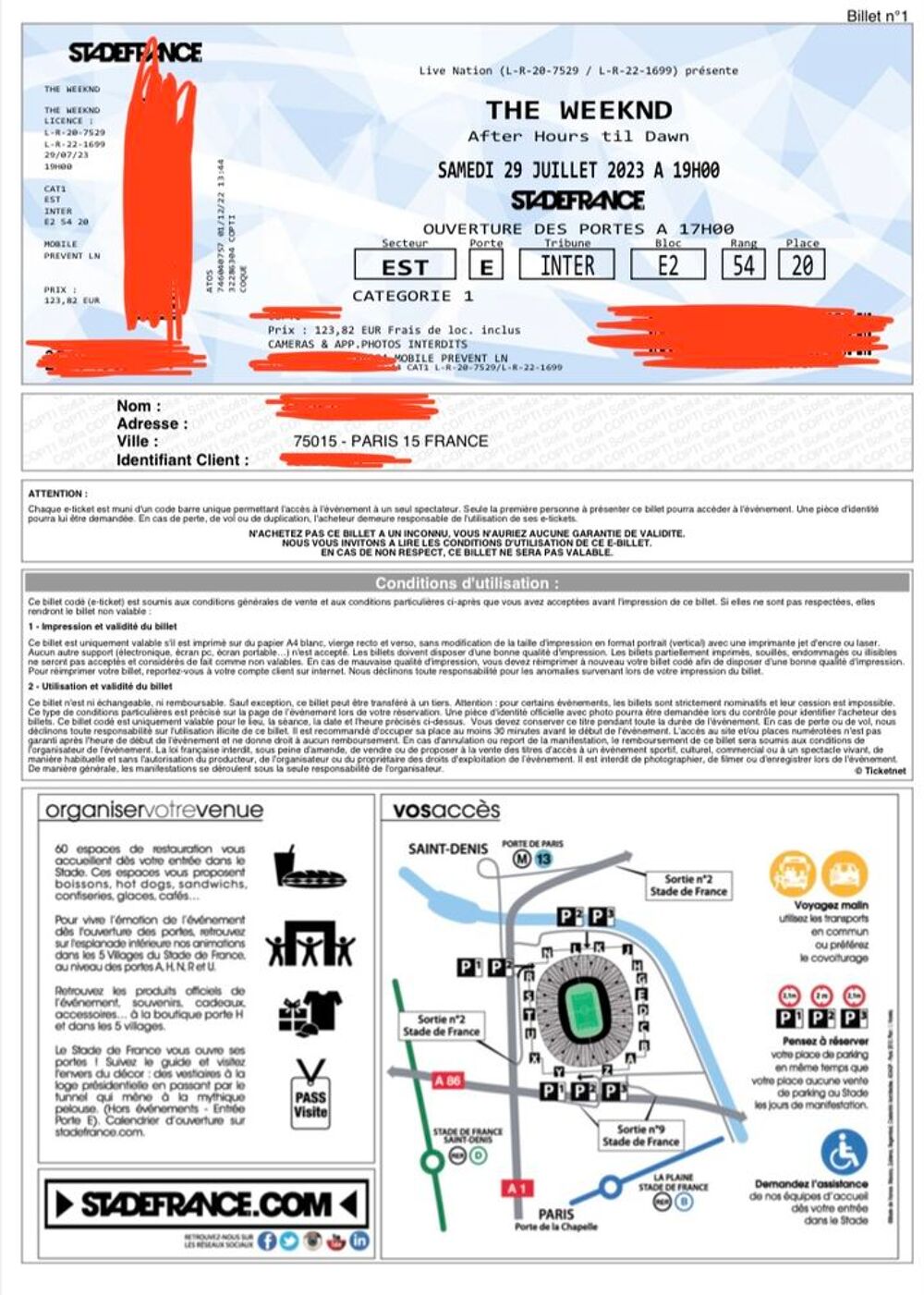  The weeknd Billetterie