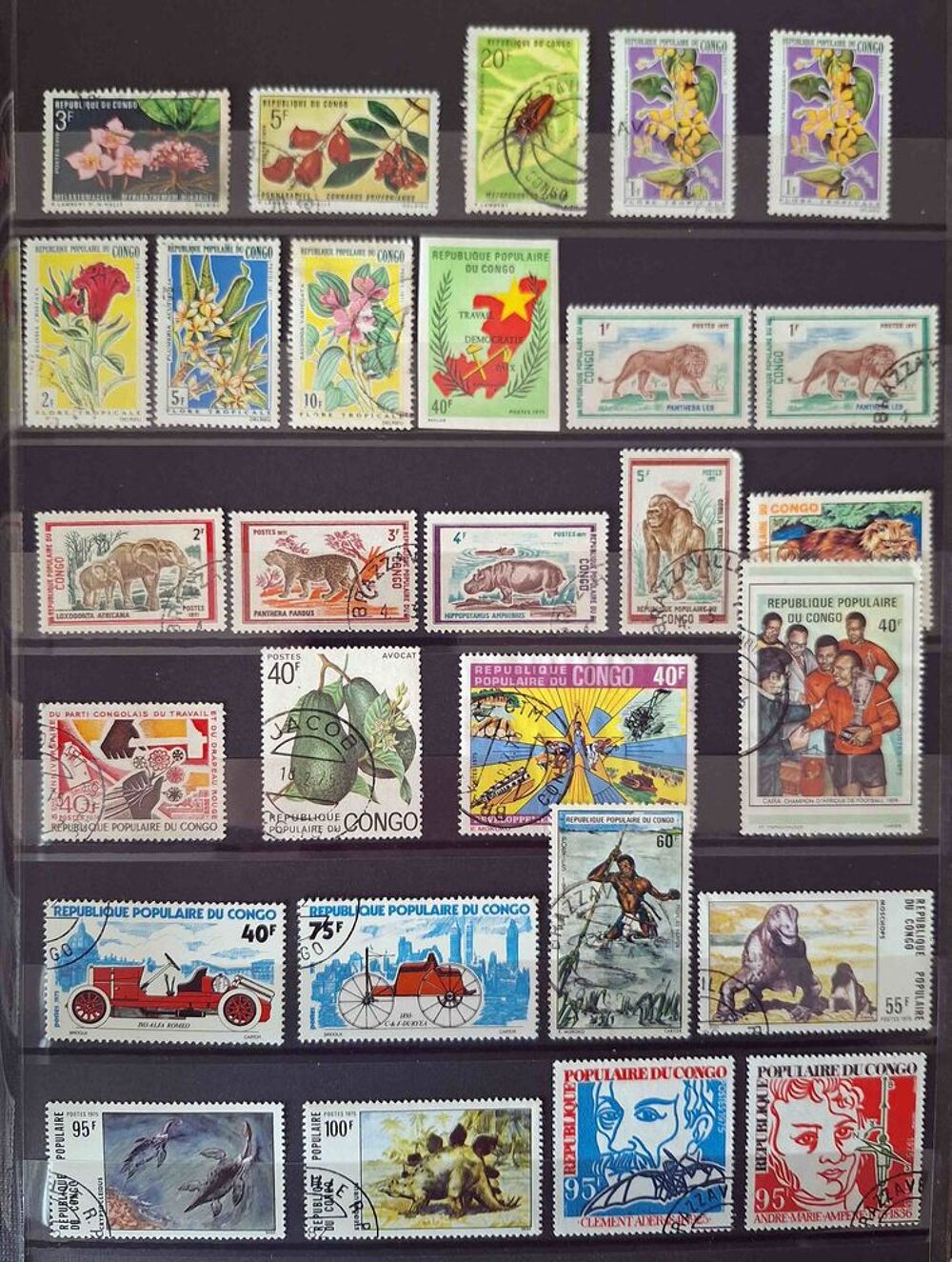 S&eacute;rie de timbres de collection du Congo 