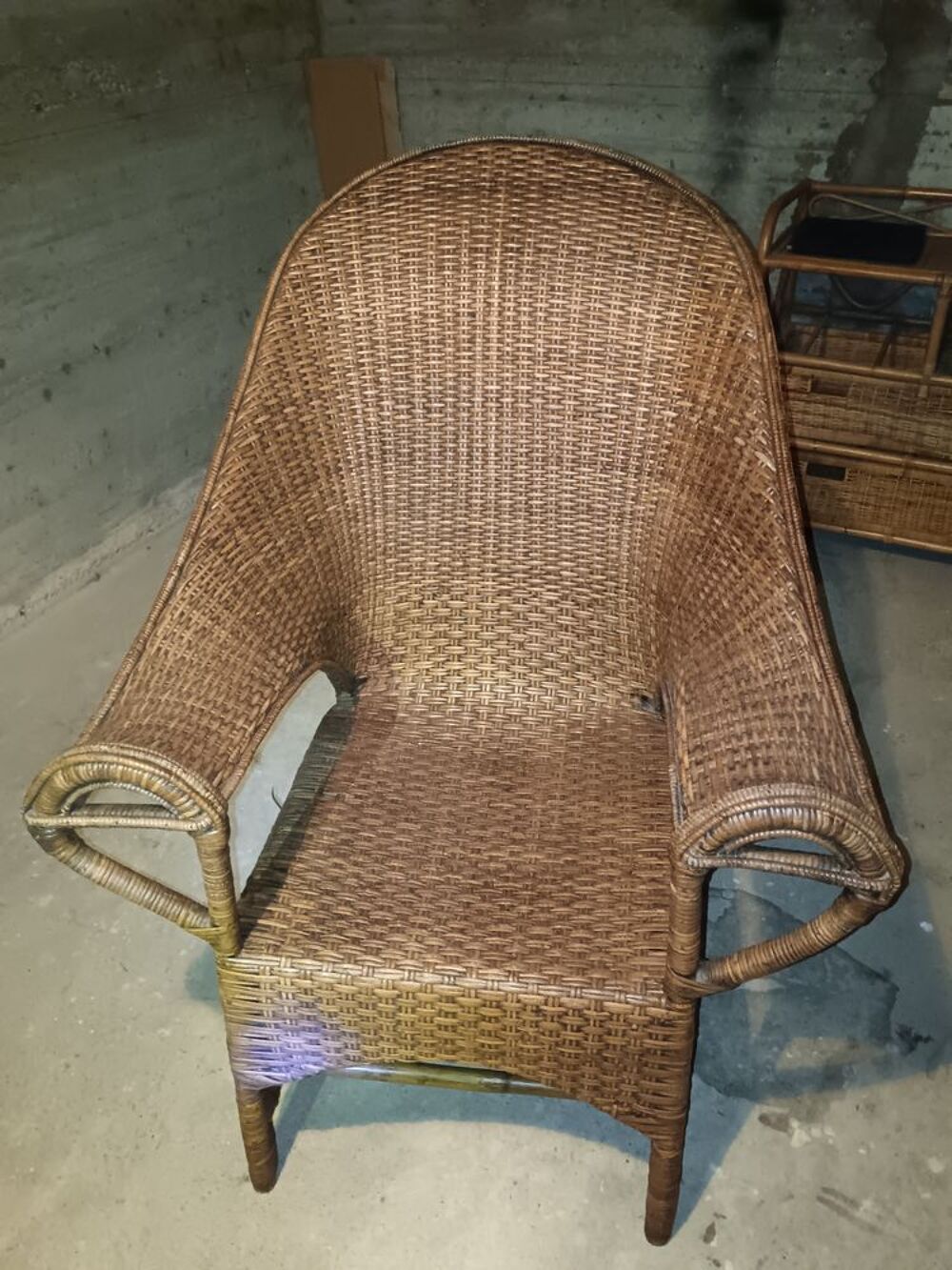 Fauteuil en rotin tress&eacute; main Meubles