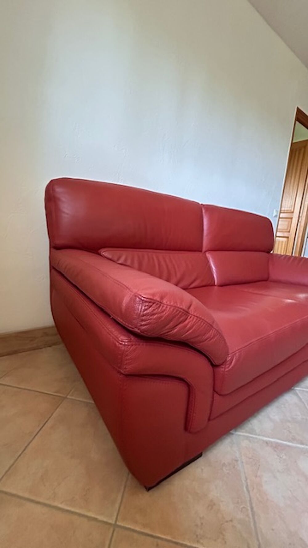canap&eacute; cuir rouge Meubles