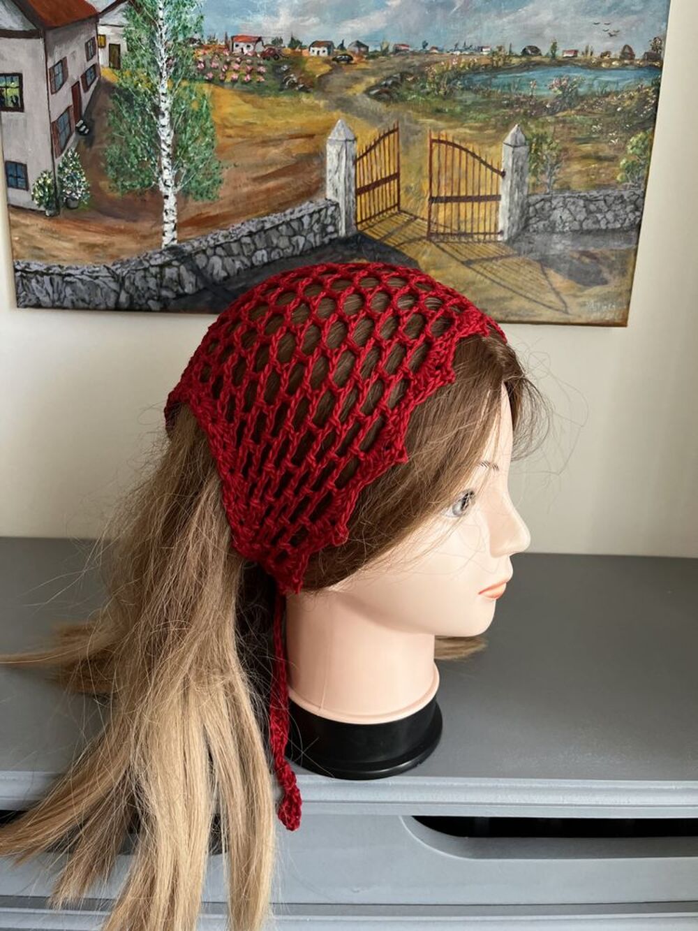 Bandana bandeau foulard Rouge Bordeaux Vêtements