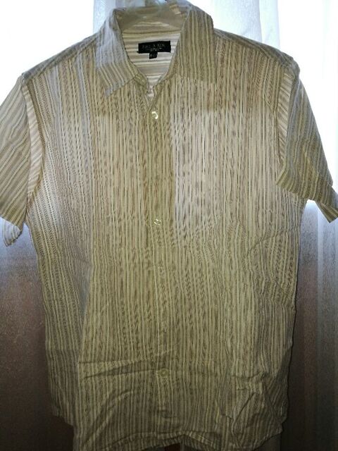 Chemise ray� beige  manches courtes T 4 6 Villiers (86)