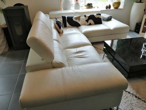 canap� d'angle cuir blanc 650 Ambar�s-et-Lagrave (33)