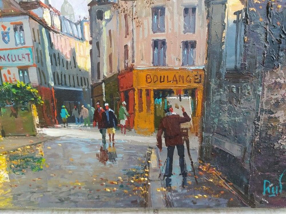 Tableau Peinture HST Paris Montmartre Sign&eacute; Antonio Rus 