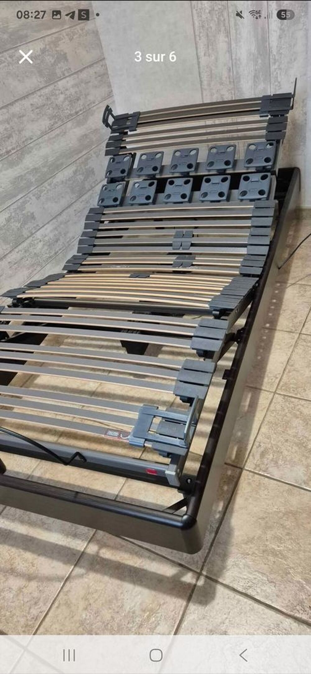 Lit &eacute;lectrique avec matelas 1 pers 90x200 Meubles