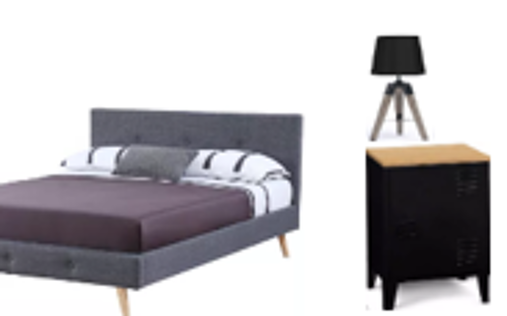 Tout neuf Lit complet140 x 190 cm + table &amp; Lampe de chevet Meubles