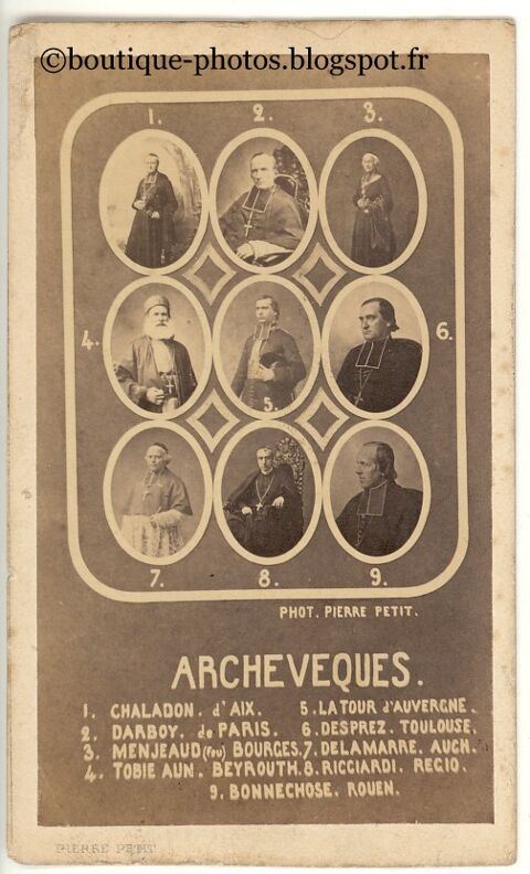 Cdv Mosaïque Archevêques Religieux Photographie Pierre Petit 1 Loches (37)