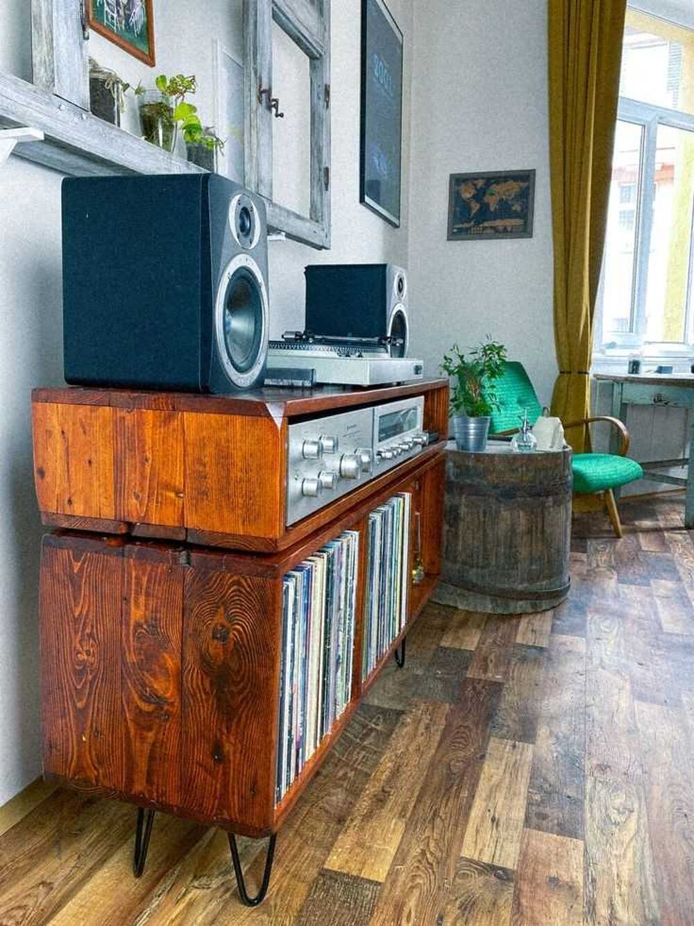 Le Meuble pour Platine Vinyle €" Brun Flamboyant Meubles